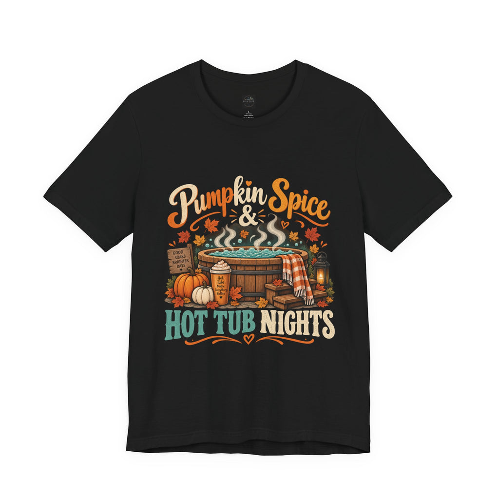 Pumpkin Spice Hot Tub Nights Tee — Fall Hot Tub Shirt