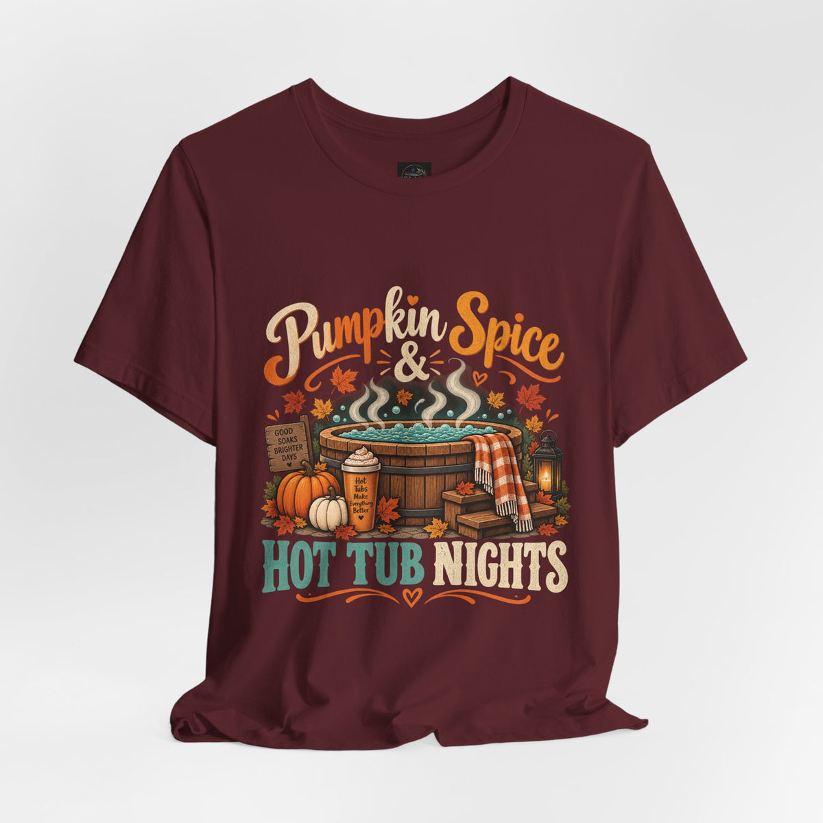 Pumpkin Spice Hot Tub Nights Tee — Fall Hot Tub Shirt
